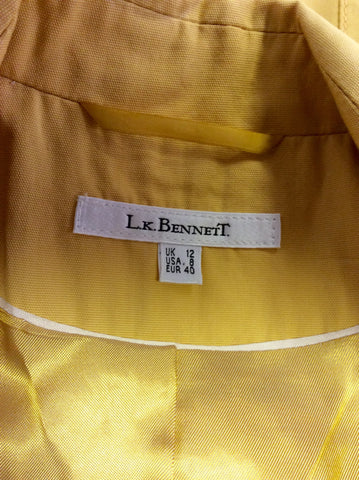 LK BENNETT MARIGOLD YELLOW KNEE LENGTH MAC/ TRENCHCOAT SIZE 12