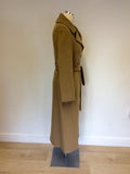 ITALIAN TEMA MODA COLLECTION CAMEL WOOL & CASHMERE BELTED COAT SIZE 12