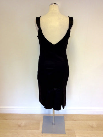 KAREN MILLEN BLACK MATT SATIN WIGGLE/ PENCIL DRESS SIZE 14