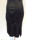 KAREN MILLEN BLACK MATT SATIN WIGGLE/ PENCIL DRESS SIZE 14