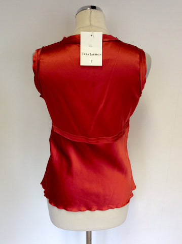 BRAND NEW TARA JARMON CORAL RED SILK TOP SIZE 40 UK 12