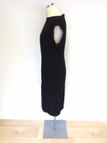 KS SELECTION BLACK WOOL PENCIL DRESS SIZE 14