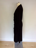 LAURA ASHLEY BLACK LONG SLEEVE WRAP DRESS SIZE 14