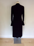 LAURA ASHLEY BLACK LONG SLEEVE WRAP DRESS SIZE 14