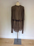 GHOST BROWN OVERSIZE BELTED TUNIC/ SHIRT SIZE 18