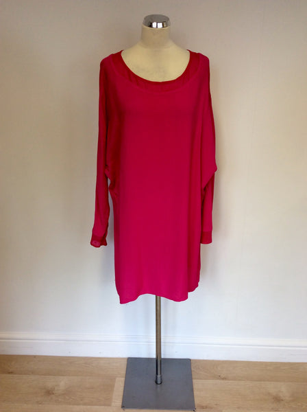 GHOST HOT PINK LONG SLEEVE TUNIC TOP SIZE XL