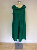 LK BENNETT EMERALD GREEN SILK SPECIAL OCCASION DRESS SIZE 16