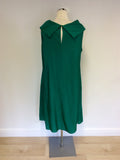 LK BENNETT EMERALD GREEN SILK SPECIAL OCCASION DRESS SIZE 16