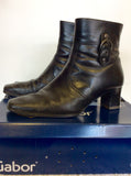 GABOR BLACK LEATHER ANKLE BOOTS SIZE 7/40