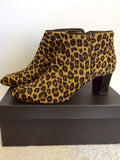 HOBBS LEOPARD PRINT FAUX PONY SKIN ANKLE BOOTS SIZE 7.5/41