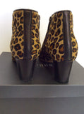 HOBBS LEOPARD PRINT FAUX PONY SKIN ANKLE BOOTS SIZE 7.5/41