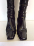 JANE SHILTON BLACK LEATHER KNEE LENGTH BOOTS SIZE 7/40