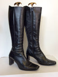 JANE SHILTON BLACK LEATHER KNEE LENGTH BOOTS SIZE 7/40