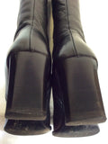 JANE SHILTON BLACK LEATHER KNEE LENGTH BOOTS SIZE 7/40