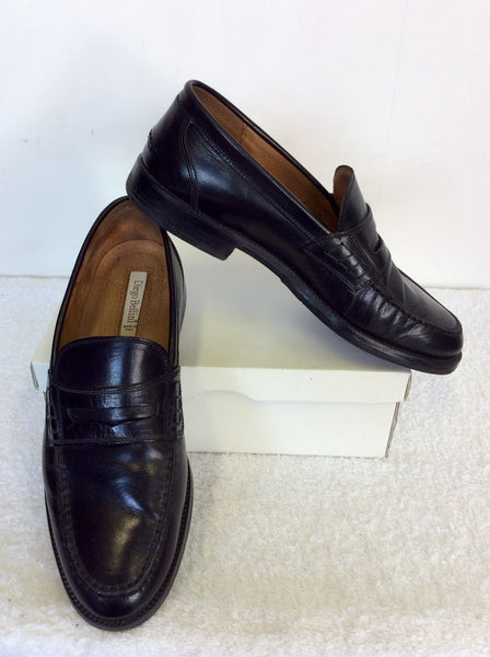 DIEGO BELLINI ITALIAN BLACK LEATHER SLIP ON SHOES SIZE 10/44