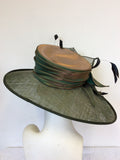 DARK GREEN & BLACK FEATHER TRIM FORMAL HAT