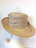 WHITELEY NUDE/ BLUSH FEATHER TRIM FORMAL HAT