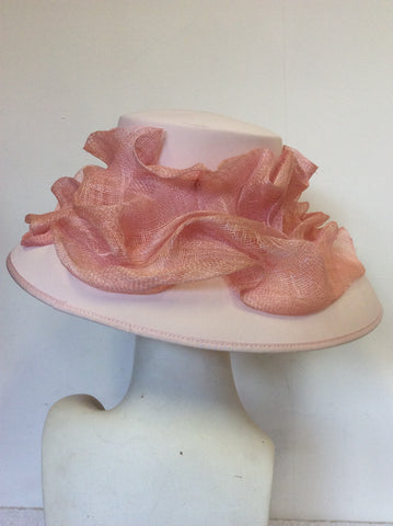 SACS PALE PINK RUFFLE TRIM FORMAL HAT