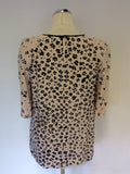 LK BENNETT BLOSSOM PRINT PALE PINK SILK TOP SIZE 14