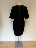 LK BENNETT MIMI BLACK STRETCH JERSEY DRESS SIZE 14