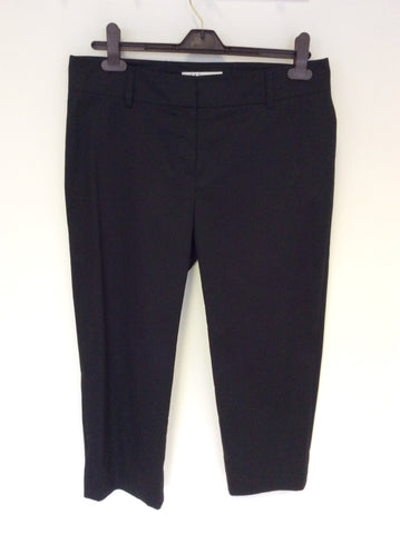 LK BENNETT BLACK CROPPED TROUSERS SIZE 12