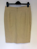 LK BENNETT CREAM COTTON & LINEN PENCIL SKIRT SIZE 12