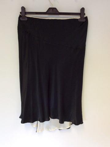 BRAND NEW NAUGHTY BLACK & WHITE LINED SILK SKIRT SIZE 8