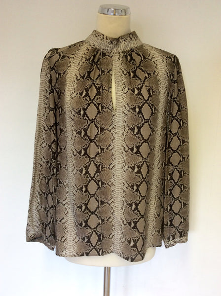 BRAND NEW ZARA SNAKESKIN SILK BLOUSE SIZE XL