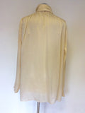 SPORTMAX CREAM SILK BLOUSE WITH DETACHABLE TIE SIZE 16