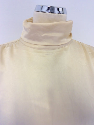 SPORTMAX CREAM SILK BLOUSE WITH DETACHABLE TIE SIZE 16