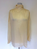 SPORTMAX CREAM SILK BLOUSE WITH DETACHABLE TIE SIZE 16