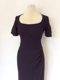 MARKS & SPENCER BLACK BUILT IN SLIMMING LINING PENCIL DRESS SIZE 14