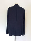 NICOLE FARHI DARK BLUE LINEN BLEND JACKET SIZE 16