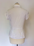 TED BAKER WHITE COTTON CAP SLEEVE TOP SIZE 3 UK 12/14