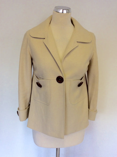 MANOUSH CREAM WOOL BOW TRIM JACKET SIZE 38 UK 10