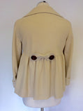 MANOUSH CREAM WOOL BOW TRIM JACKET SIZE 38 UK 10