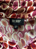 HOBBS PRINT STRETCH JERSEY BELTED DRESS SIZE 12