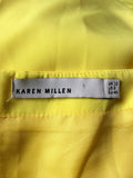 KAREN MILLEN BRIGHT YELLOW STRAPLESS BELTED DRESS SIZE 12