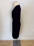 HOBBS NAVY BLUE STRETCH JERSEY WRAP  DRESS SIZE 12