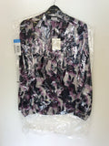 BRAND NEW EASTEX PURPLE FLORAL PRINT V NECK BLOUSE SIZE 10