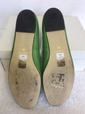 OLI GREEN LEATHER FLAT PUMPS SIZE 8/42