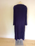 CHESCA BLUE CRINKLE LONG DRESS & DUSTER COAT SIZE 14