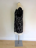 MARKS & SPENCER IVORY & BLACK LACE OCCASION DRESS SIZE 14