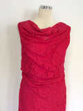 COAST LIANNA HOT PINK LACE PENCIL DRESS SIZE 14