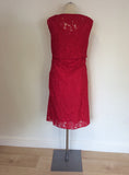 COAST LIANNA HOT PINK LACE PENCIL DRESS SIZE 14