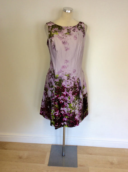 BRAND NEW TEATRO LILAC FLORAL PRINT COTTON DRESS SIZE 14