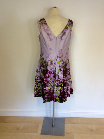 BRAND NEW TEATRO LILAC FLORAL PRINT COTTON DRESS SIZE 14