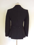 HOBBS BLACK PINSTRIPE SUIT JACKET SIZE 8