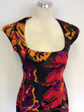 FRENCH CONNECTION MULTI COLOURED PRINT DRESS SIZE 10