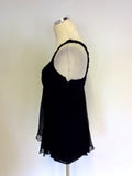 WHISTLES BLACK SILK FLOATY CAMISOLE TOP SIZE 10